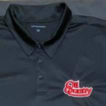 Oil Country Logo Polo Shirt Black Men&#39;s 4XL Port Authority Tag 939A - £11.37 GBP