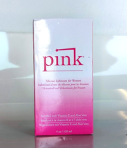 Pink Silicone Lubricant Glass Bottle Easy Washing w/ Vitamin E. Aloe Ver... - $30.20