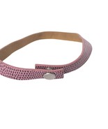 Boho Pink Faux Snakeskin Leather Bracelet Wristband Snap Closure Punk - $13.86