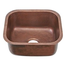 Hammered Copper Prep Sink 19in Single Wash Bowl Undermount Home Chef Kit... - $472.99
