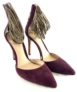 Vince Camuto Pump Heels NAYZ D&#39;Orsay Ankle Strap Purple Suede 7M - $20.97