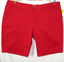 Liz Claiborne Women&#39;s Classic Bermuda Short Red Cotton Blend Shorts Size 16 - £19.53 GBP