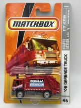 2008 City Action Matchbox 6/13 Garbage Truck Bedolla Recycling Red #46 - £7.43 GBP