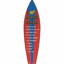Beach Rules Novelty Mini Metal Surfboard MSB-097 - £13.33 GBP