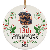 Our 13th Anniversary 2023 Ornament Gift 13 Years Christmas Rottweiler Dog Couple - £11.83 GBP