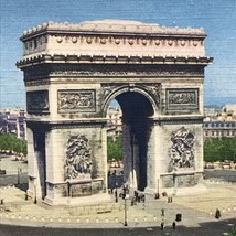 VTG Arc de Triomphe Paris France Linen Postcard Trans World Airlines TWA - £6.42 GBP