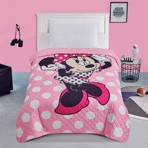 POLKA MINNIE MOUSE DISNEY ORIGINAL LICENSED BEDSPREAD QUILTED 1 PC TWIN ... - £39.13 GBP