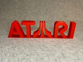 Atari Logo Sign Classic Red Retro Gaming Video Game Room Decor Collectible - $12.73