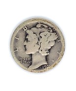 1921-D Mercury 10C Dime Bon État W/Naturel Couleur Et 4 Chiffres Date - $1,688.04 MXN