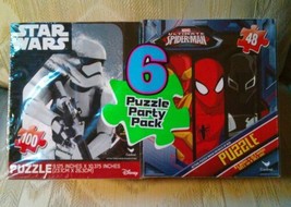 Disney Star Wars Marvel Avengers Ultimate Spiderman 6 Pack Puzzles Cardinal - £13.44 GBP