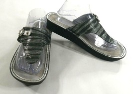 Alegria Vanessa Circulate Thong Sandals Black Silver Womens EU 41 US 10.5 / 11 - £40.40 GBP