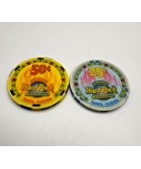 Seminole Hard Rock Hotel Casino,  Tampa, FL~ Gaming Poker Chip 25¢  &amp; 50¢ - $72.45 MXN