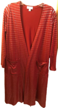 NWT LuLaRoe Small Stretchy Red Metallic Silver Elegant Sarah Duster Card... - $31.67