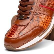 Brescia Genuine Snake and Calfskin Fashion Sneaker Honey image 5