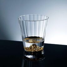 interoknack Gold Mountain Crystal Whiskey Glass, Luxury Striped Wide-Rim... - $59.00