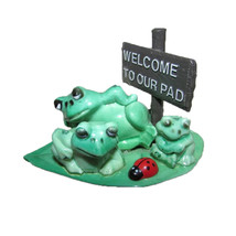 Comic Pad Frog on Leaf Ornament - $17.59