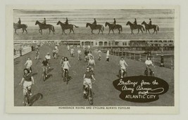 Vintage Wwii Military Postcard Army Airmen Of Atlantic City Horseback Riding - £10.19 GBP