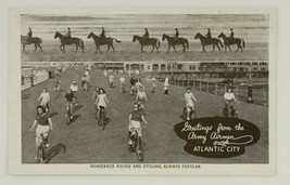 VINTAGE WWII Military Postcard ARMY AIRMEN of ATLANTIC CITY Horseback Ri... - £10.03 GBP