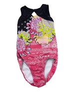 Sylvia P Childs Gymnastics Leotard Size 10 Floral Print Pink &amp; Black - €37,07 EUR