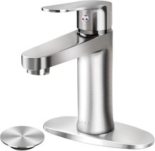Soka Brass Bathroom Faucet Brushed Nickel Bathroom Sink Faucet With Pop-Up Sink - £44.03 GBP
