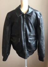 Tommy Hilfiger Mens Faux Leather Jacket Brown Sz L fleece lined  - £62.83 GBP