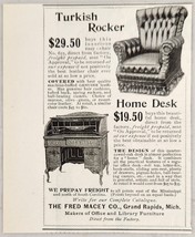 1899 Print Ad Turkish Rocker &amp; Roll Top Desks Fred Macey Grand Rapids,Michigan - £7.88 GBP