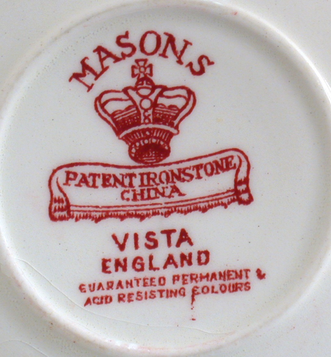 Masons Ironstone China Old Vista Pink Saucer England Red Item image 2