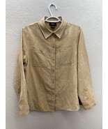 Womens Allison Morgan Shirt Size Large Brown Suede Long Sleeve Button Up - $12.17