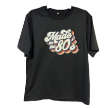 Graphic T-Shirt Mens Black Made In The 80s Short Sleeve Crew Neck M - £18.97 GBP