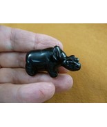 (Y-RHI-558) Black Onyx RHINO rhinoceros gemstone FIGURINE carving love r... - $260.08 MXN