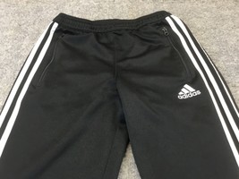 Adidas Climacool Black White Stripe Classic Logo Knit Pants Youth Medium soccer - £7.77 GBP