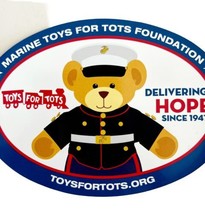 Marine Toys For Tots Foundation Magnet Oval Military Delivering Hope 202... - £15.70 GBP