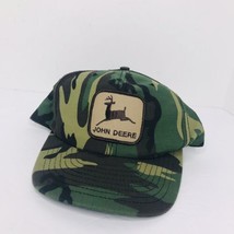 Vintage John Deere Patch SnapBack Green Camo Hat Cap Louisville MFG Made... - £39.14 GBP