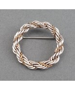 Tiffany &amp; Co 18K Yellow Gold &amp; Sterling Silver Rope Twist Round Pin Brooch - £146.55 GBP