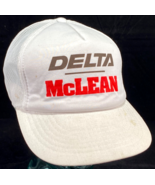 Vtg Delta/McLean Trucking Hat-Snapback Mesh Trucker Cap-White-Yupoong - €17,37 EUR