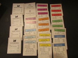 Parker Brothers Monopoly Game PARTS--28 Property Cards - Used - $2.92