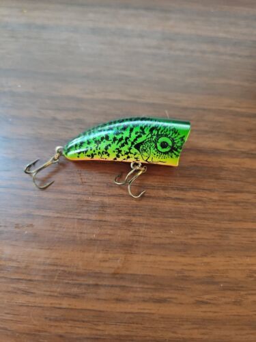 VINTAGE Kautzky Natural Ike Lazy Ike CHUG IKE Grn Perch 2 1/8&quot; Topwater ... - $13.86