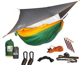 Ryno Tuff Camping Hammock With Rain Fly And Mosquito Net - Double Hammock With - £61.16 GBP