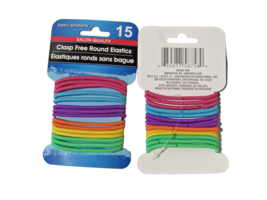 Multi-Color Clasp Free Round Elastics Hair Ties 2 Sets of 15 Total of 30 - £2.36 GBP