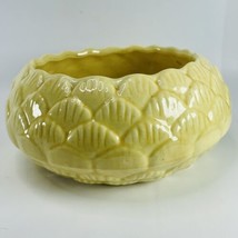 Moreno Ceramics Artichoke Large Planter Drippy Glaze Yellow California Art VTG - $29.35