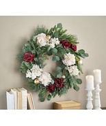 Simply Stunning 24&quot; Illuminated Holiday Wreath by Janine Graff in Burgundy - £155.44 GBP