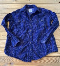 Panhandle Rough Stock Men’s Paisley Snap front shirt Size M Blue AN - £18.69 GBP