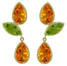 Galaxy Gold GG 14k Rose Gold Chandeliers Earring with Citrines and Peridots - £590.83 GBP