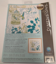Dimensions Embroidery Kit Two People Anniversary Record Crewel 10 in X 10 in - $16.82