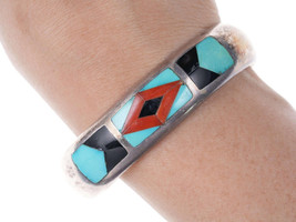 Vintage Channel inlay silver cuff bracelet - $415.80