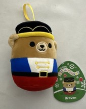 Squishmallows Plush Braven Bear Toy Soldier Christmas Ornament 5&quot; From 2024 - $8.79
