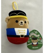 Squishmallows Plush Braven Bear Toy Soldier Christmas Ornament 5&quot; From 2024 - $8.79