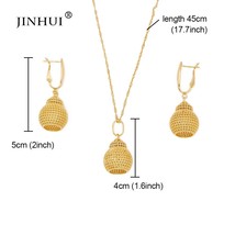 Jewelry sets for women gold color necklace pendant earring set African D... - $22.35