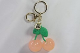 Keychain (new) CHERRY KEYCHAIN W/ BACKPACK SNAP, BELL &amp; KEYRING - $11.62