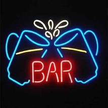 New Beer Bar Cups Real Glass Handmade Neon Sign 17&quot;x14&quot; - £104.79 GBP